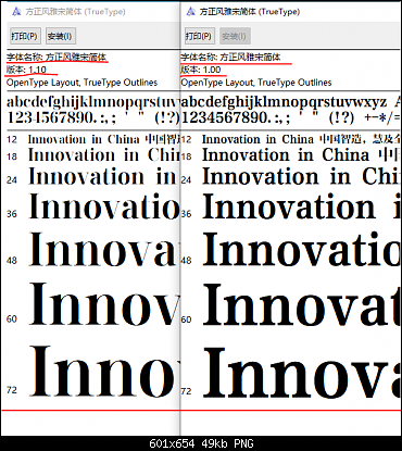 字体的不同版本引发出错