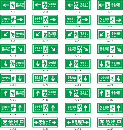 安全紧急出口（AI和CDR矢量版）